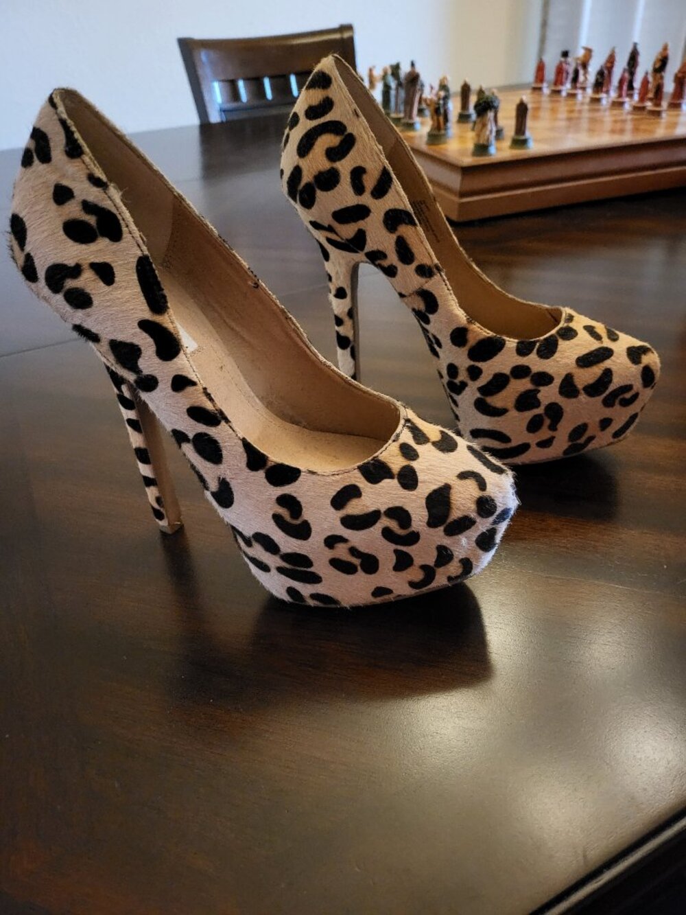 Steve Madden Leopard Platform Heels, Size 6